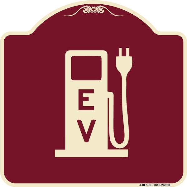 Signmission Ev Electric Vehicle Charging Station Heavy-Gauge Aluminum Sign, 18" x 18", BU-1818-24090 A-DES-BU-1818-24090 - main